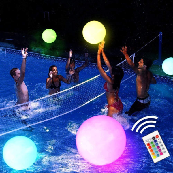 Pool Toy - 16" Light up Beach Ball Toy, Glow in Dark Pool Games Toys with 16 Color Changing Lights Child