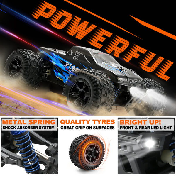 Remote Control Car - 1:16 High Speed Fast RC Cars, 40KM/H 4WD RC Truck, RC Drift Car for Kids Adults , Off Road Variable-Speed Vehicle with 2 Rechargeable Battery - Image 6