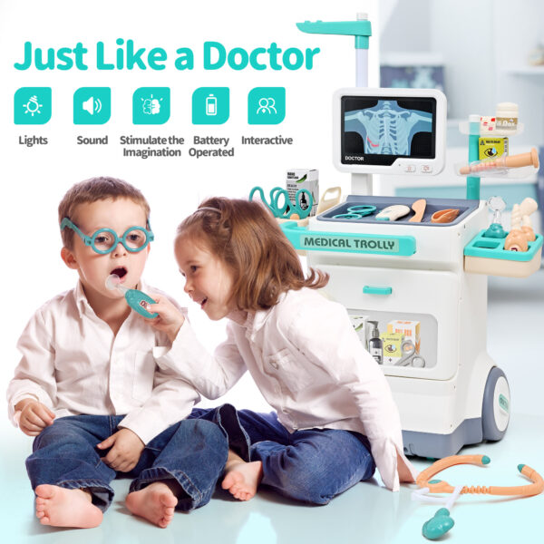 Kids Doctors Play Set - 26PCS Doctor Kit for Kids, Pretend Medical Station Toy Set, Doctor Set Role Play Toy for 3-8 Boys & Girls - Image 4