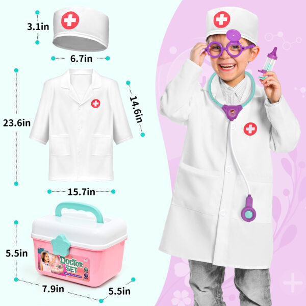 Doctor Kit for Kid -40PCS Doctor Pretend Playset for Toddlers Doctor Kit for Kids, Medical Kit Toy with Medical Bag, Stethoscope and Other Accessories, Role Playing Game for 3-8 Boys and Girls - Image 6