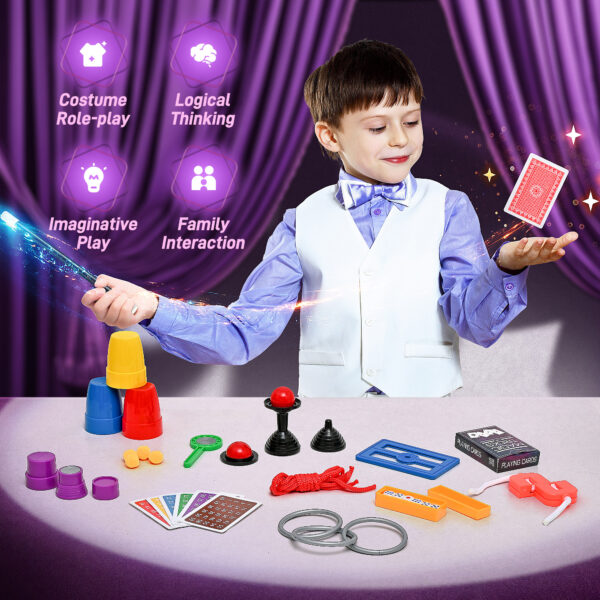 Magic Kit - 150 Amazing Magic Tricks for Kids, Magic Made Easy Range for Beginner,Cool Gift with Magic Wand, Balls, Coins for Boys and Girls - Image 5