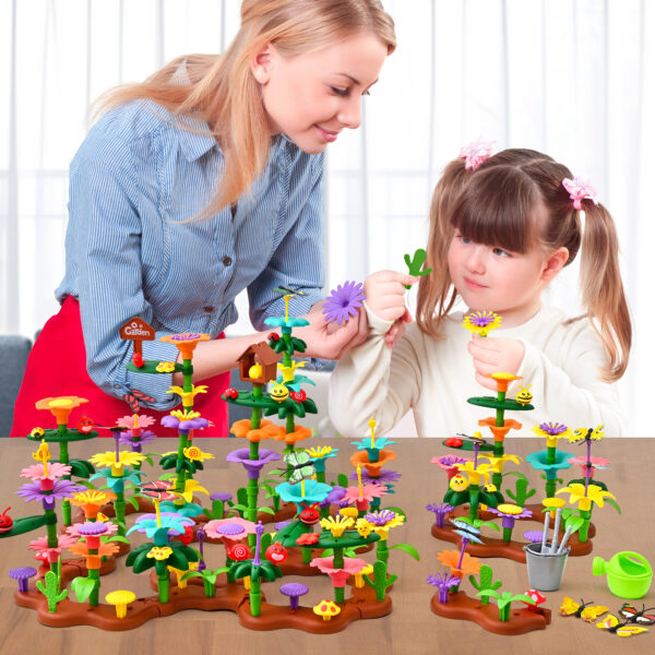 Flower Building Block Set - 322 PCS Flower Garden Toy Set for Girls, STEM Educational Kids Toys, Brain Development Preschool Kindergarten Toy for Girls 3-8 - Image 6