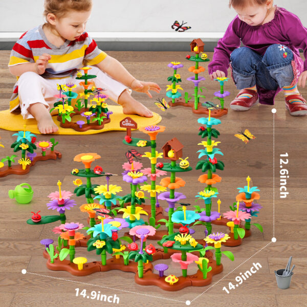 Flower Building Block Set - 322 PCS Flower Garden Toy Set for Girls, STEM Educational Kids Toys, Brain Development Preschool Kindergarten Toy for Girls 3-8 - Image 7